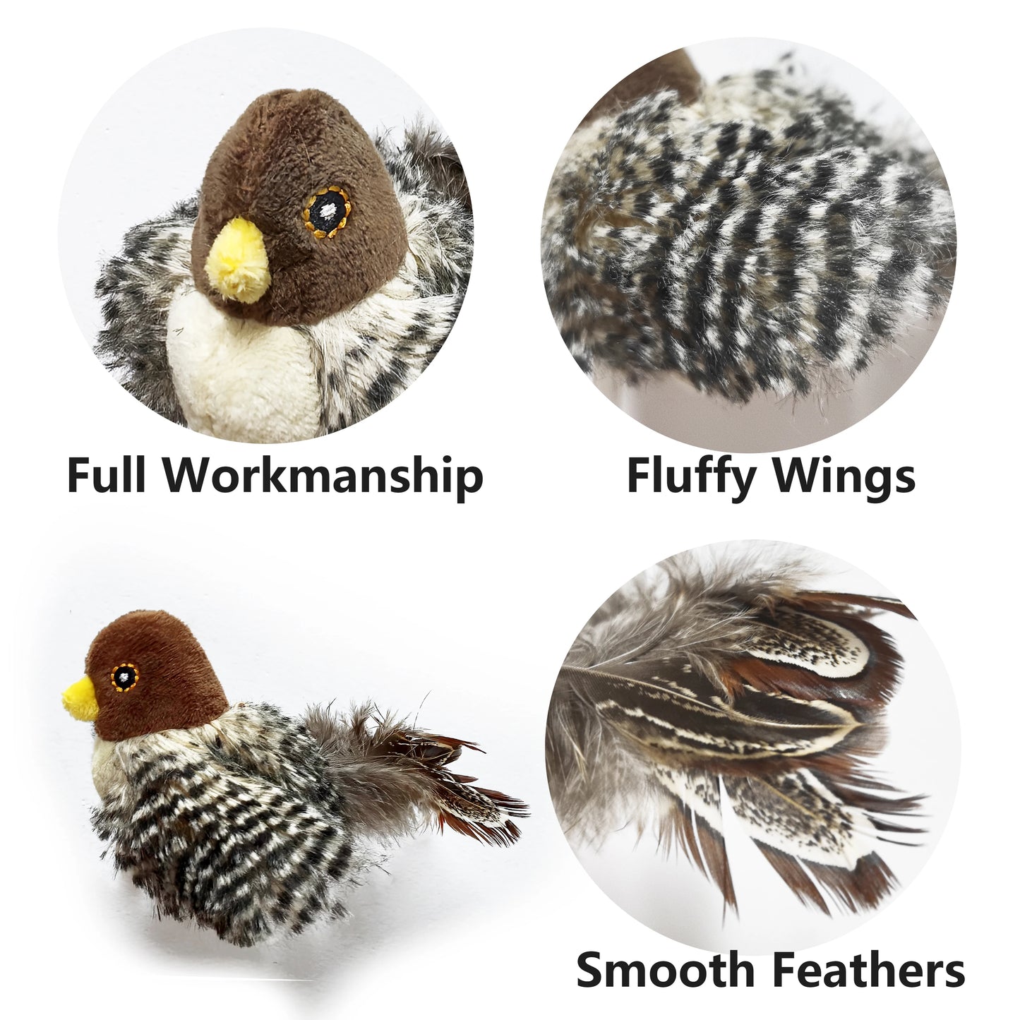 Interactive Cat Toys Flapping Wings Sparrow Catnip Toys Flying Bird Cat Toy Vivid Chirpi]ng Simulation Bird Interactive Cat Toy