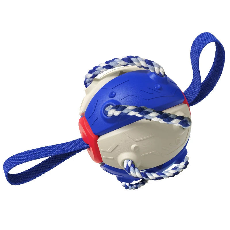 Outdoor Training Interactive Frisbee Football Dog Toy with String, Foldable Ball Molar Toy, Puppy Chew Accessories