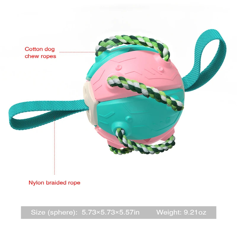 Outdoor Training Interactive Frisbee Football Dog Toy with String, Foldable Ball Molar Toy, Puppy Chew Accessories