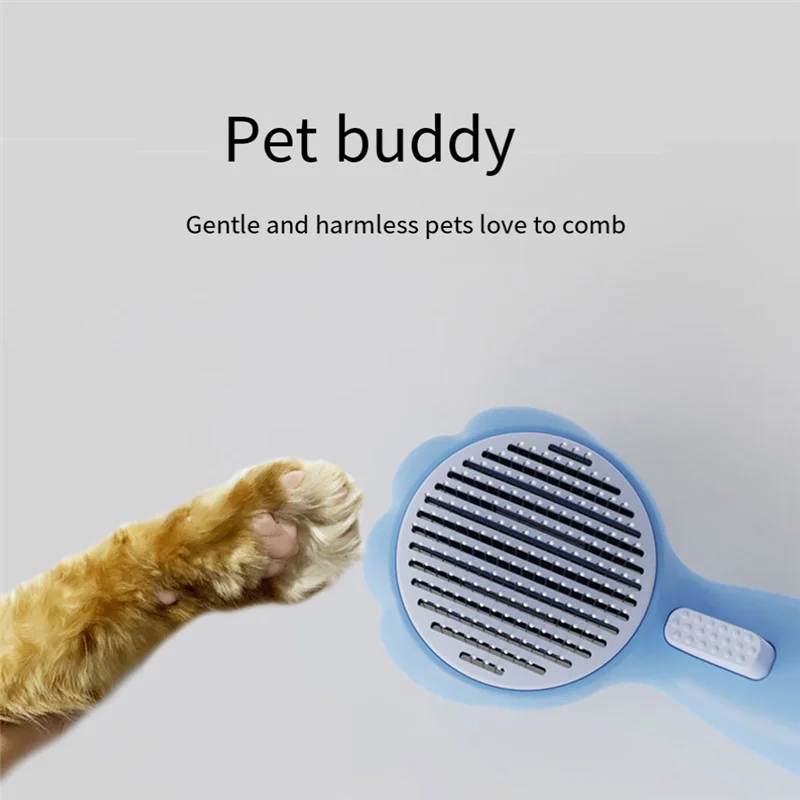 Cats Grooming Brush, Self-Cleaning Slicker Pet Brush for Pats, Dog Bath Brush for Shedding and Grooming