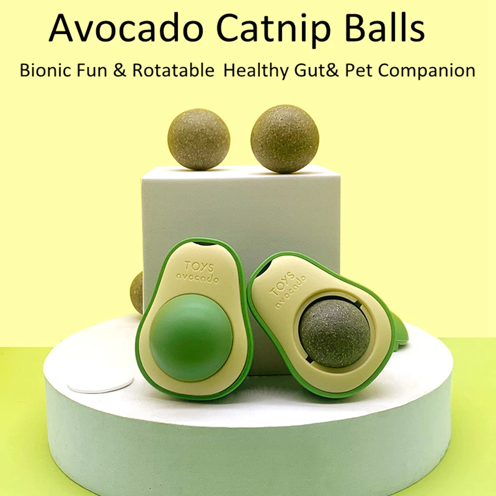 Avocado Shape Cat Toys Gatos Catnip Mint Interactive Ball Mascotas Pet Accessories Companion Bionic Fun Healthy Gut