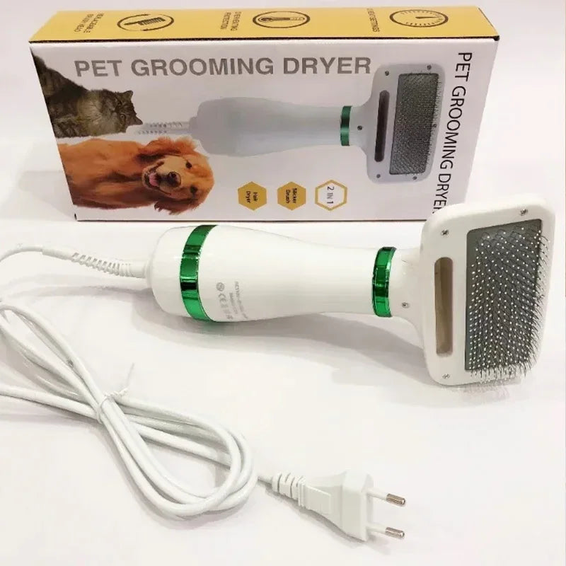 Pet Hair Dryer 2 with Slicker Brush Brush Professional Home Grooming Furry Drying Portable Dog Blower Grooming for Cat and Dog