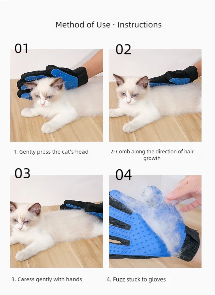 Pet Cat Hair Remover Gloves Rubber Cat Dog Massage Bathing Cleaning Grooming Supplies Silicone Hair Sticking Floating Brush