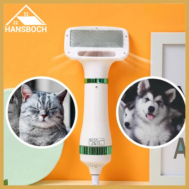 Pet Hair Dryer 2 with Slicker Brush Brush Professional Home Grooming Furry Drying Portable Dog Blower Grooming for Cat and Dog