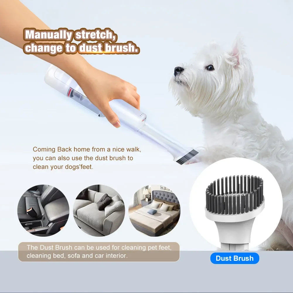 Rechargeable Portable Handheld Wireless Cordless BLDC Pet Hair Grooming Dog Cat Slicker Brush Vacuum Cleaner