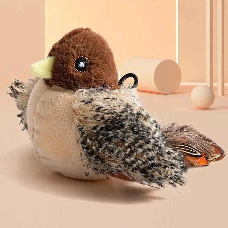 Interactive Cat Toys Flapping Wings Sparrow Catnip Toys Flying Bird Cat Toy Vivid Chirpi]ng Simulation Bird Interactive Cat Toy