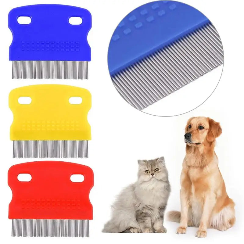 Stainless Steel Pet Grooming Hair Comb Long Thick Hair Fur Removal Flea And Lice Brush Pets Combs For Dog Cat Rabbit Guinea Pig